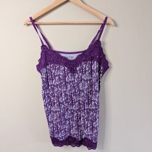 Lane Bryant Lace Cami Tank Top Purple Size 14/16 Stretch